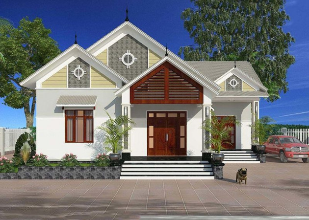 4 kiểu nhà mái Thái 1 tầng 4 phòng ngủ, có sân vườn như resort