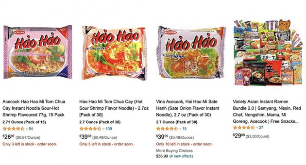 Amazon ra khuyến cáo và hoàn tiền cho khách hàng mua mì Hảo Hảo