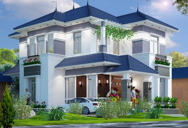 Biệt thự 2 tầng mái Thái gây mê bởi thiết kế đẹp và tiện nghi