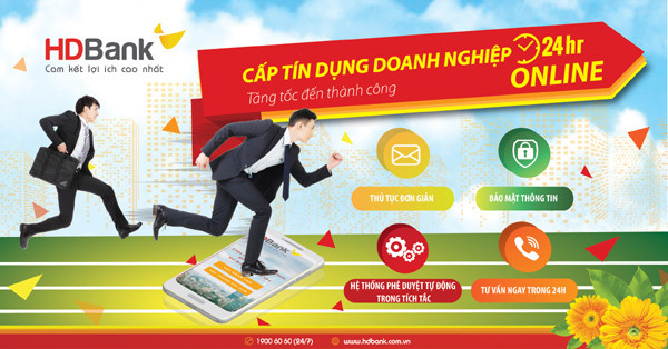 Cấp tín dụng doanh nghiệp online 24/7 ở HDBank