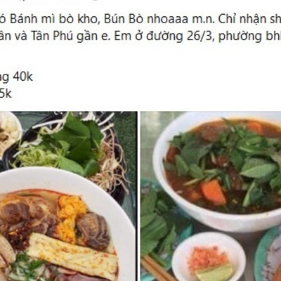 Cháo lòng, bánh ướt vị quê... ship hàng nóng đúng bữa