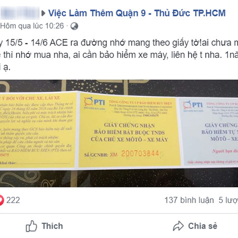 Chợ mạng sôi động, tấp nập rao bán bảo hiểm xe máy, ô tôicon