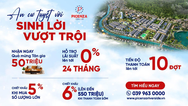 Cơ hội thu ‘lợi nhuận kép’ cùng dự án Picenza Riverside Sơn La