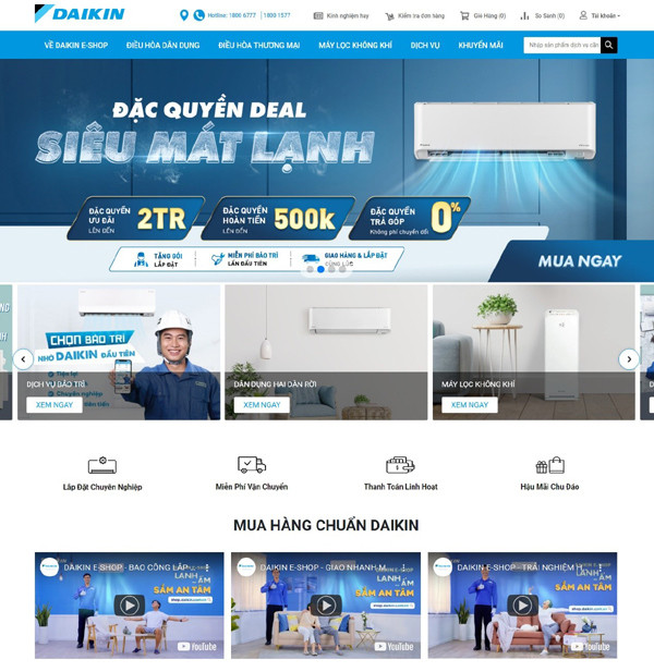 Dịch vụ lắp đặt chuyên nghiệp khi mua máy lạnh ở Daikin E-Shop