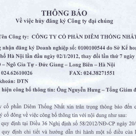 Diêm Thống Nhất: Dừng sản xuất diêm, rút khỏi sản chứng khoán