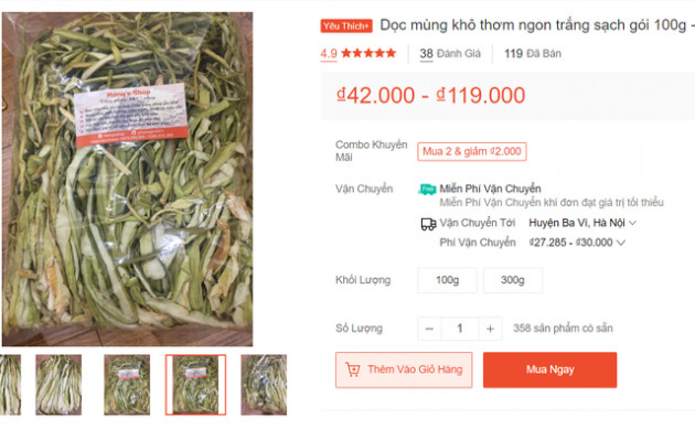 Dọc mùng sấy khô thành đặc sản nơi phố thị, 'hét giá' 300.000 đồng/kg