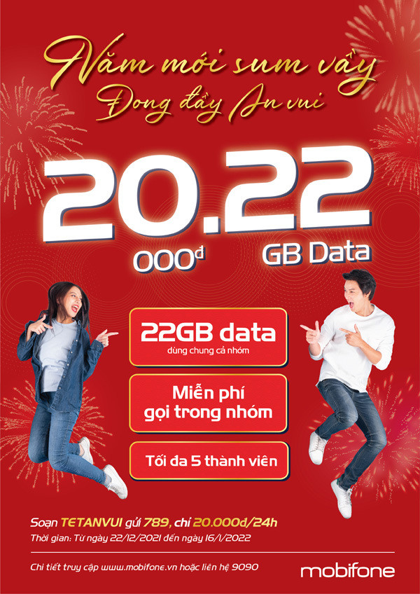 Đón Tết an vui với gói cước data ‘khủng’ từ MobiFone