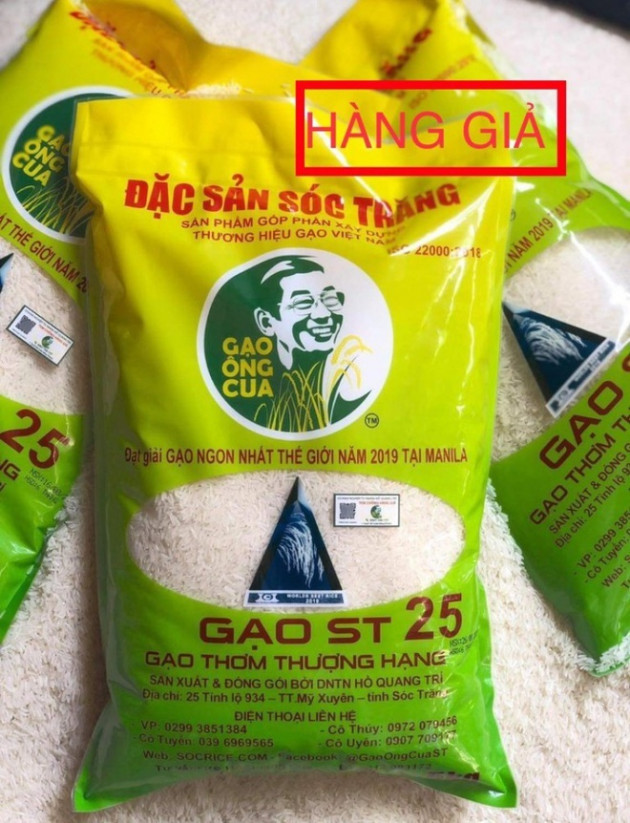 Gạo ngon nhất thế giới của ông Hồ Quang Cua lại tiếp tục bị làm giả