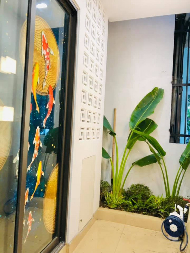 Gia đình tận hưởng khí tươi quanh năm nhờ xây hồ cá Koi, làm giếng trời trong nhà
