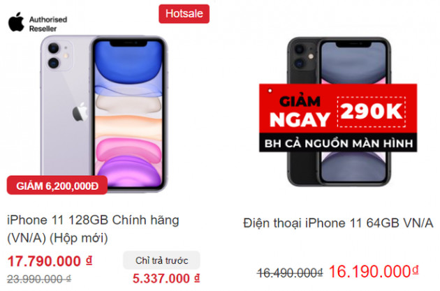 Giá iPhone 11 giảm xuống dưới 12 triệu đồng, hàng chưa đập hộp 'bay' 6 triệu