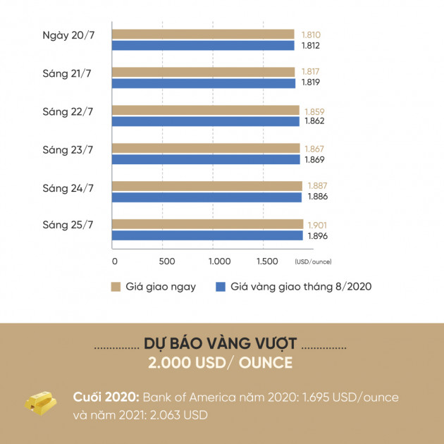 Giá vàng một tuần nóng bỏng, 6 ngày 6 lần phá kỷ lục