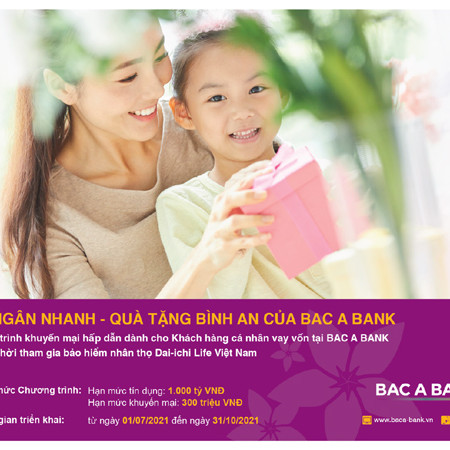 Giải ngân nhanh tại Bac A Bank, nhận quà đến 2 triệu đồng