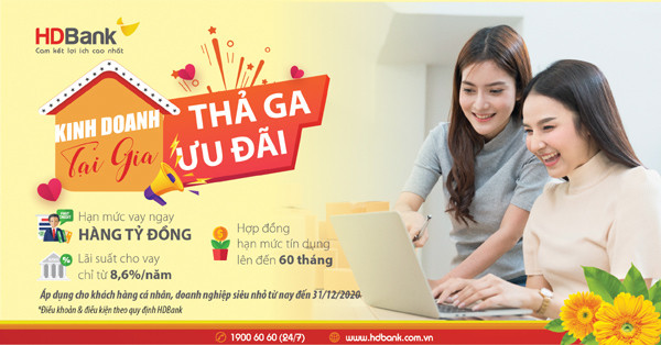 HDBank ưu đãi lãi suất cho khách hàng cá nhân, DN siêu nhỏ