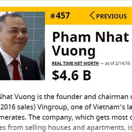 chứng khoán,thị trường chứng khoán,tỷ phú USD,tỷ phú Việt,đại gia Việt,Phạm Nhật Vượng,Nguyễn Thị Phương Thảo,Nguyễn Đăng Quang,Hồ Hùng Anh