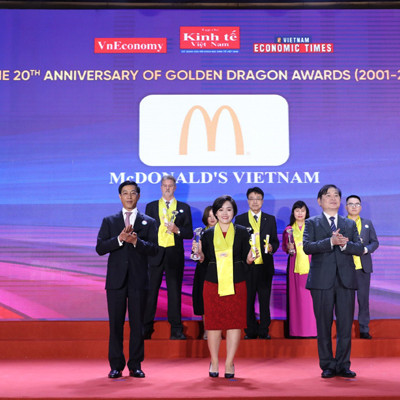 McDonald's nhận giải Rồng Vàng 2021 cho DN nổi bật ngành dịch vụ ăn uống