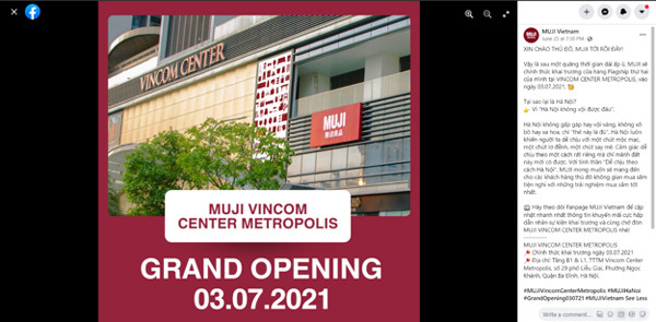 MUJI sắp khai trương cửa hàng flagship ở Hà Nội