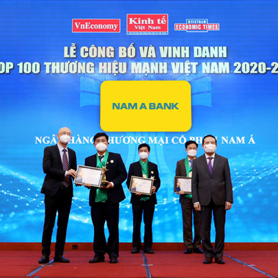 Nam A Bank liên tiếp 6 lần đạt thương hiệu mạnh Việt Nam