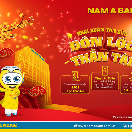 Nam A Bank tặng lộc Xuân cho khách hàng giao dịch đầu năm