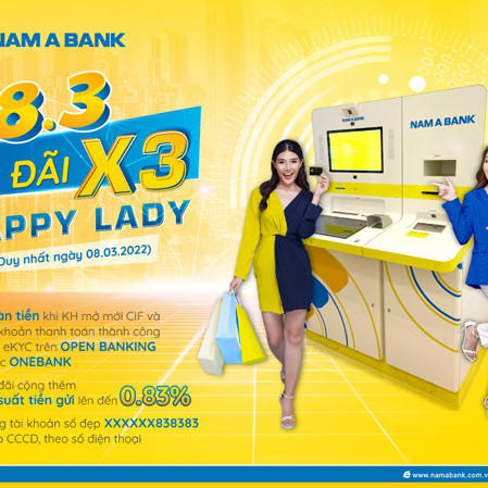 Nam A Bank ưu đãi khách nữ dịp 8/3