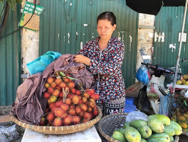 Nắng đổ lửa, chợ vắng tanh, hoa quả đắp chăn giữa trời 40 độ