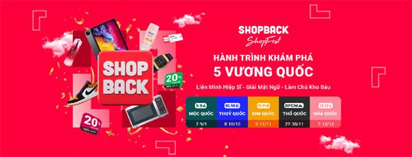 Nền tảng hoàn tiền ShopBack thu hút người dùng