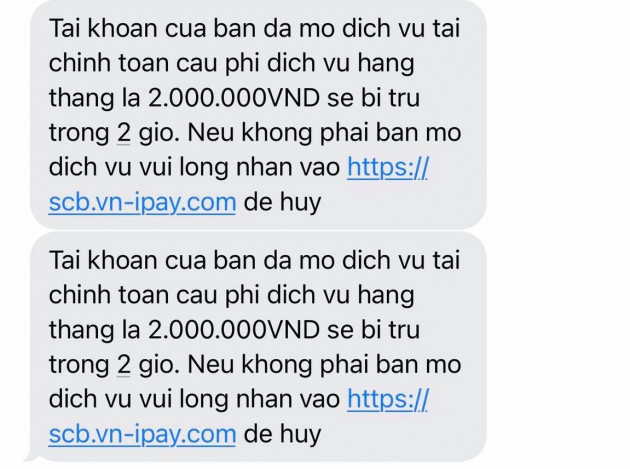 Người dân liên tục nhận tin nhắn dụ truy cập link từ ngân hàng giả