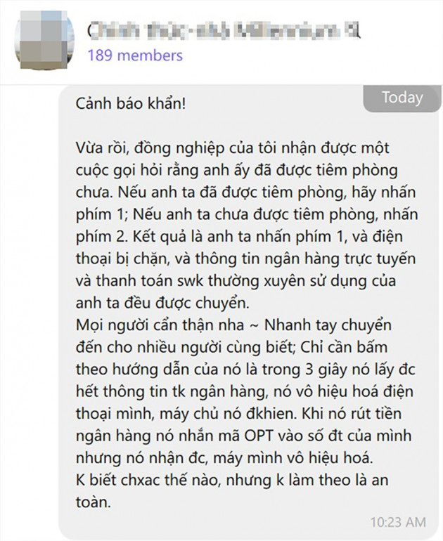 Theo các chuyên gia bảo mật, khó có khả năng chỉ bấm phím 1 hoặc 2 khi nhận cuộc gọi là bị mất tiền trong tài khoản ngân hàng. Ảnh chụp màn hình.