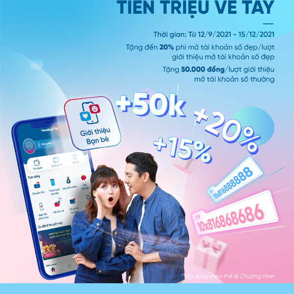 Nhận quà khi giới thiệu bạn mở tài khoản online VietinBank