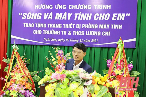 Nhiệt điện Nghi Sơn tặng trường Lương Chí thiết bị phòng học máy tính