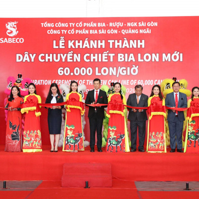 SABECO khai trương dây chuyền chiết lon công suất 60.000 lon/giờ tại Nhà máy Quảng Ngãi