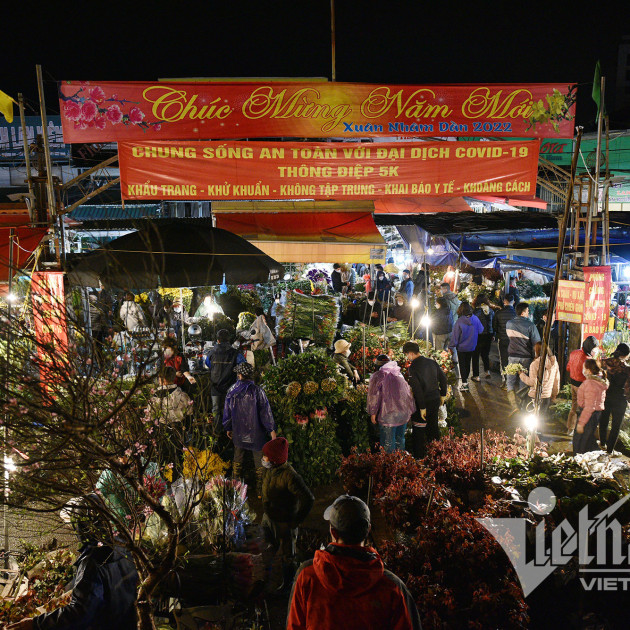 Sáng sớm đến đêm khuya, chen chúc ở chợ hoa lớn nhất Hà Nộiicon