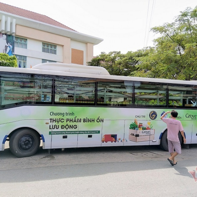 Siêu thị bus di động, đưa lương thực thực phẩm tới từng khu phố