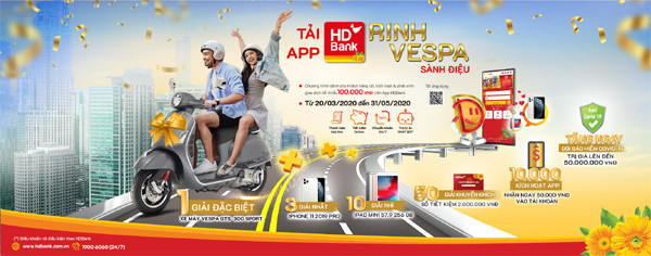 Tải app HDBank, ‘săn’ xe Vespa sành điệu