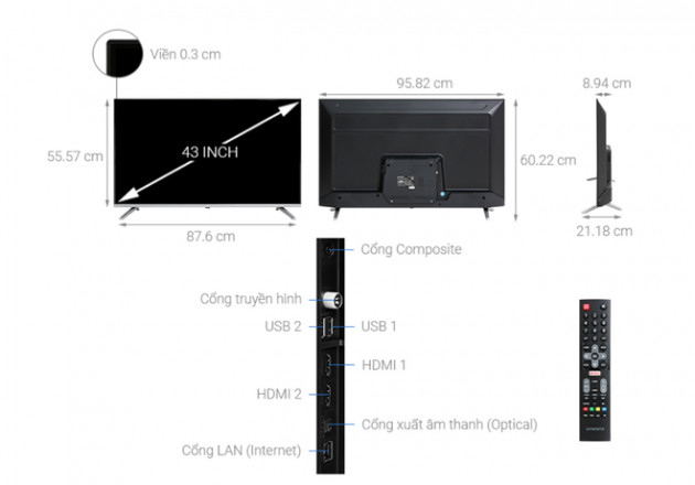 Top 5 mẫu TV thông minh 43 inch giá rẻ dưới 6 triệu