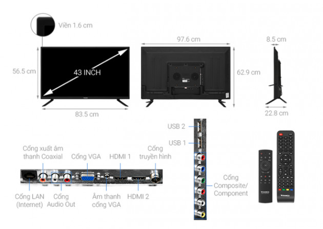 Top 5 mẫu TV thông minh 43 inch giá rẻ dưới 6 triệu