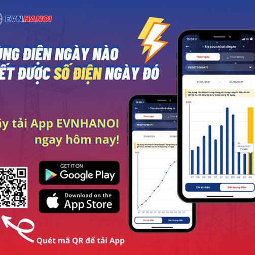 Tra cứu tiền điện dùng hàng ngày trên app EVNHANOI