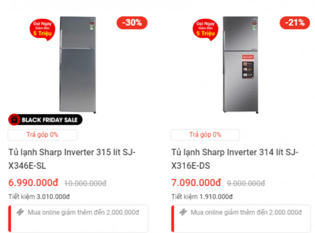 Tủ lạnh giảm giá sập sàn 40%, mẫu 2021 dung tích 300 lít 'bay' 4 triệu đồng ngày cuối tuầnicon