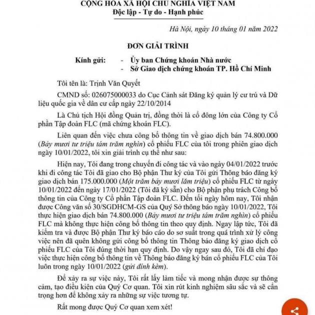 Văn bản hỏa tốc chấn động, ông Trịnh Văn Quyết bán 'chui' gần 75 triệu cổ phiếuicon