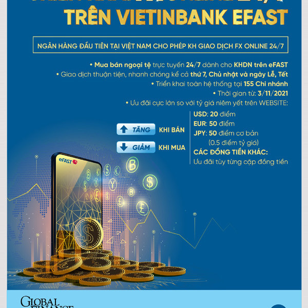 VietinBank tiên phong cung cấp dịch vụ mua bán ngoại tệ trực tuyến