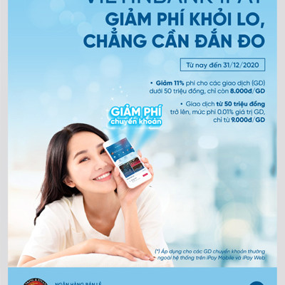 VietinBank tiếp tục giảm phí chuyển khoản thường ngoài hệ thống