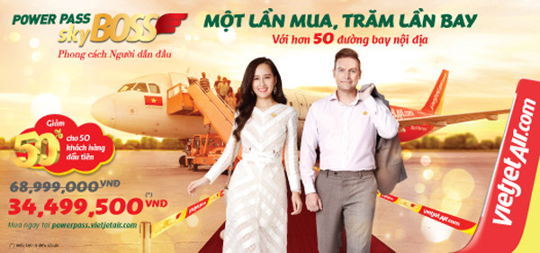 Vietjet ưu đãi đặc quyền cho thẻ bay Power Pass SkyBoss