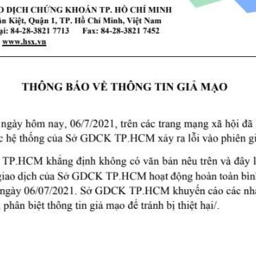 Xuất hiện văn bản giả gây hoang mang, HOSE lập tức lên tiếngicon