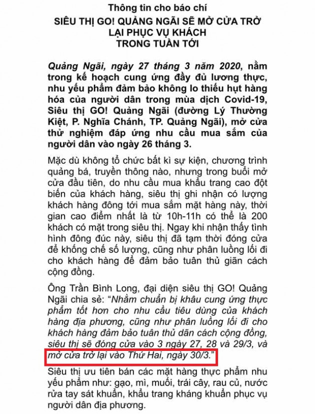 bigc quang ngai khai truong giua dich covid-19: chua duoc cap chung nhan an toan thuc pham? hinh anh 2