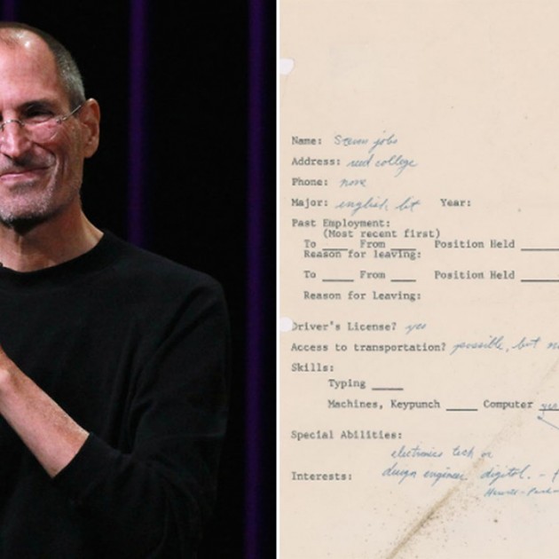 Đơn xin việc đầy lỗi chính tả của huyền thoại Steve Jobs được đấu giá cao ngất ngưởng