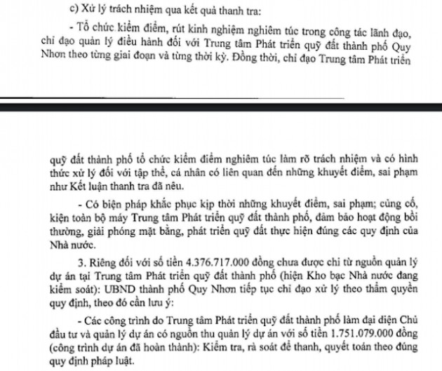 Loạt sai phạm tại Trung tâm quỹ đất, lãnh đạo Bình Định yêu cầu... rút kinh nghiệm