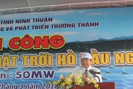 Ninh Thuận: Khởi công dự án nhà máy điện mặt trời Hồ Bầu Ngứ