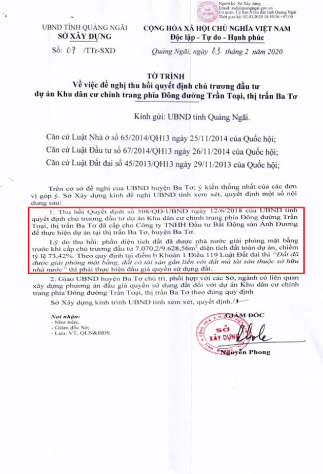 Quảng Ngãi: Hi hữu cấp phép làm dự án gần 2 năm mới phát hiện sai sót?1