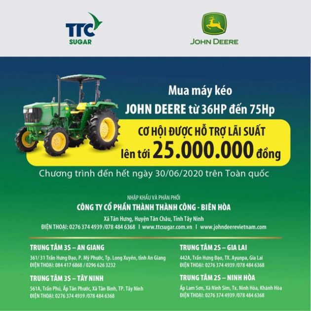 ttc sugar – nha phan phoi duy nhat thiet bi co gioi nong nghiep thuong hieu john deere tai viet nam hinh anh 2