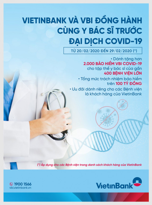 VietinBank và VBI đồng hành cùng các y, bác sỹ trước đại dịch COVID-19
