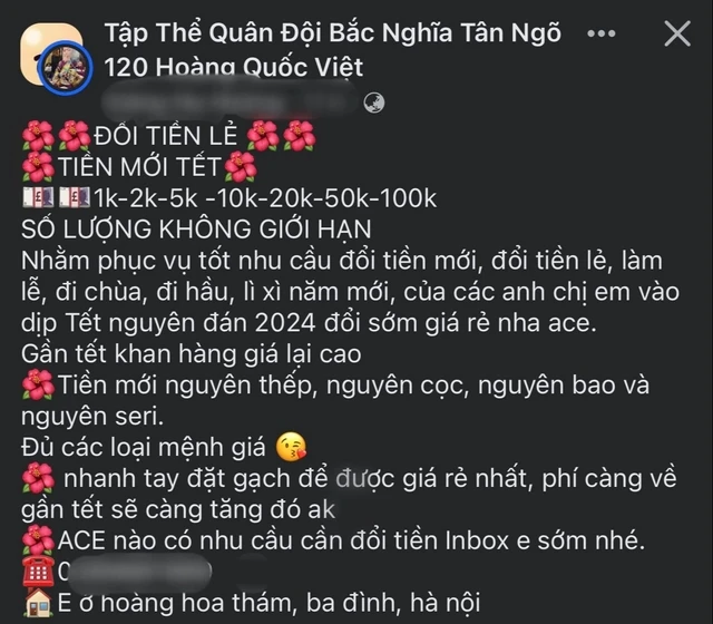 'Nở rộ' đổi tiền lì xì tết Nguyên đán 2024: Có vi phạm pháp luật? - Ảnh 1